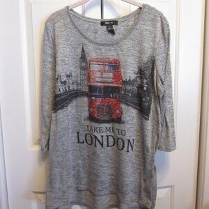 Style & Co. London Gray Sweater Tunic Sz L